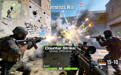 CSGO反恐精英射击游戏比赛画面